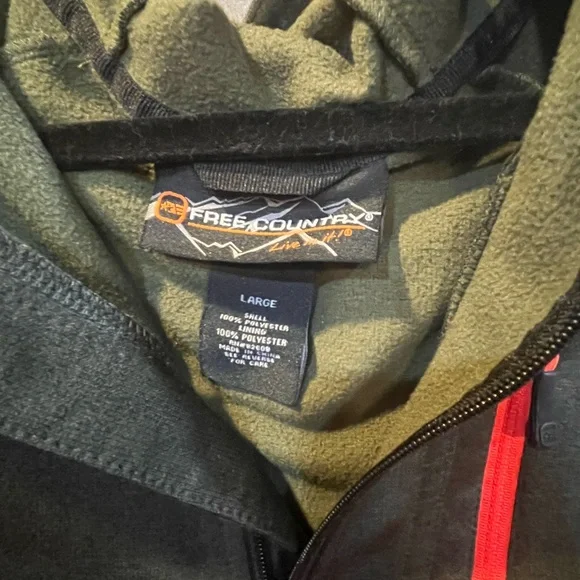 Men’s Free Country fleece zip up hoodie. Large - Picture 6 of 6